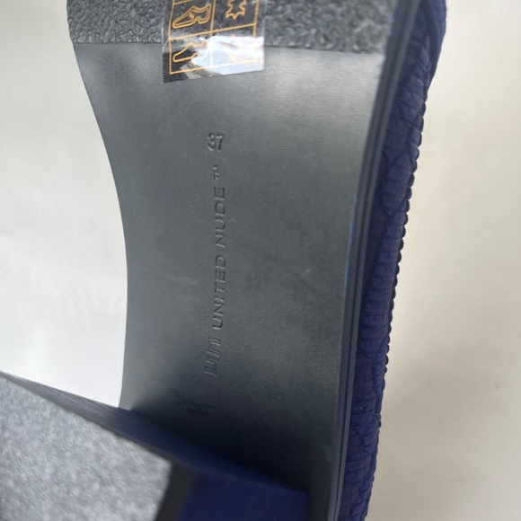 United Nude Fold Blue Marine Python Block Heel Leather Casual Booties 7 - Picture 14 of 15